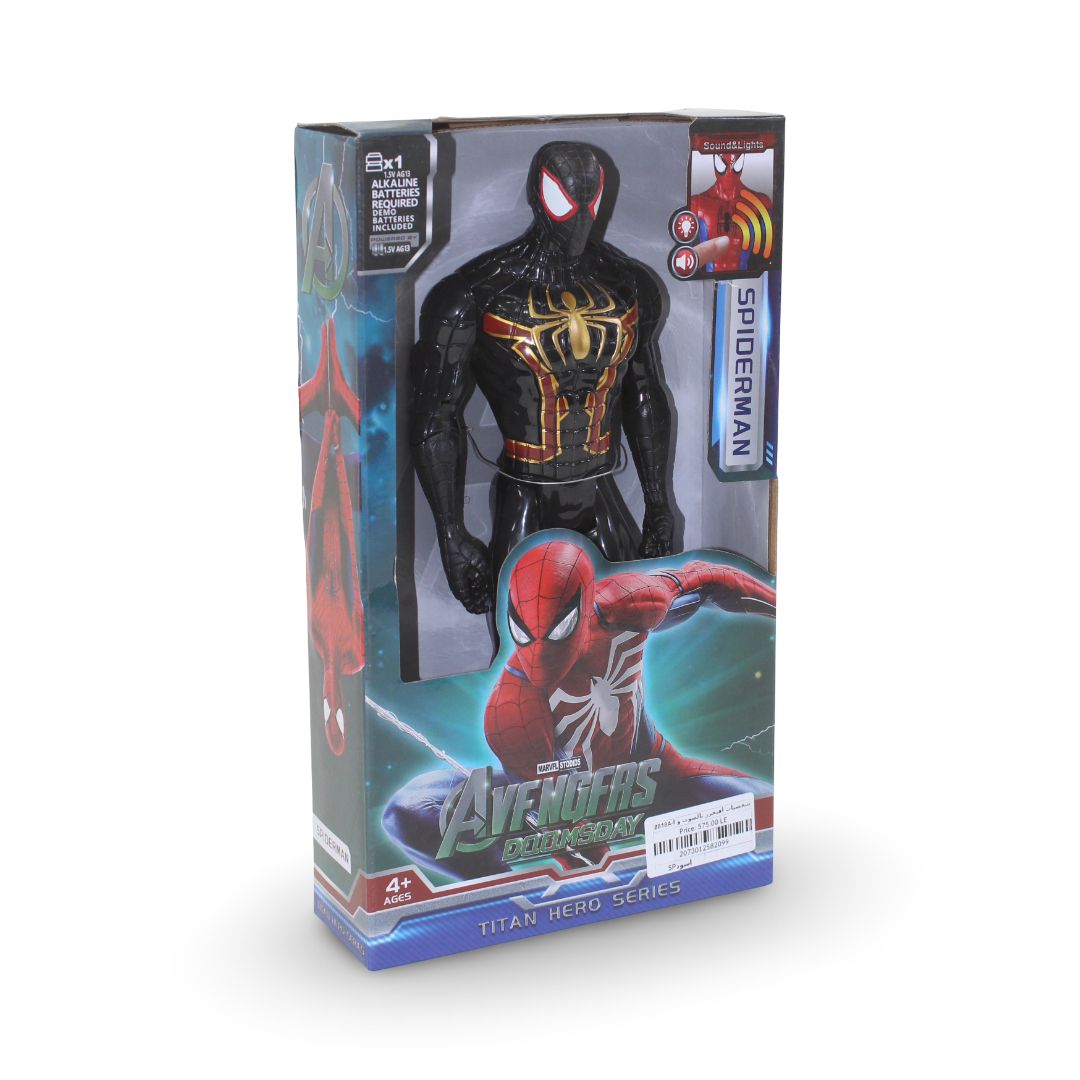 Spider-Man Action Figure (Light & Sound) – Black