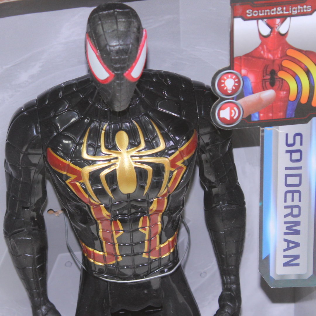 Spider-Man Action Figure (Light & Sound) – Black