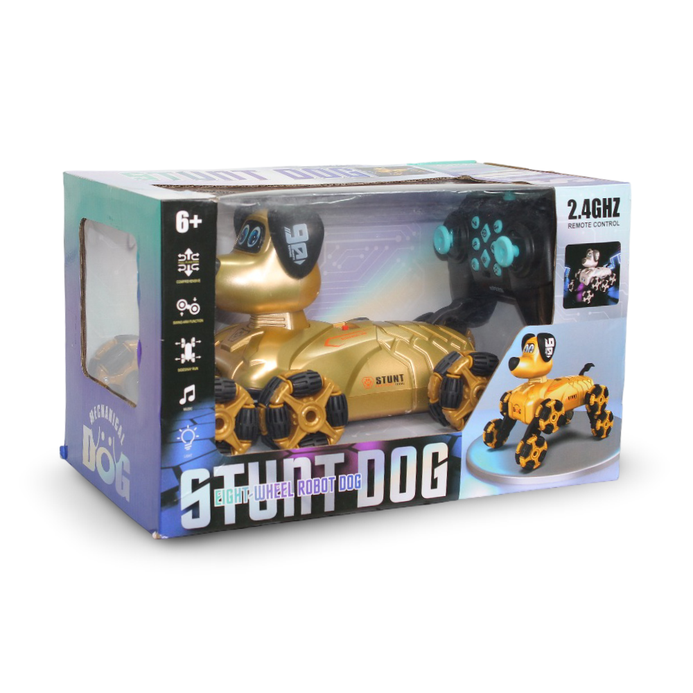 R/C Stunt Wheel Robot Dog - Gold