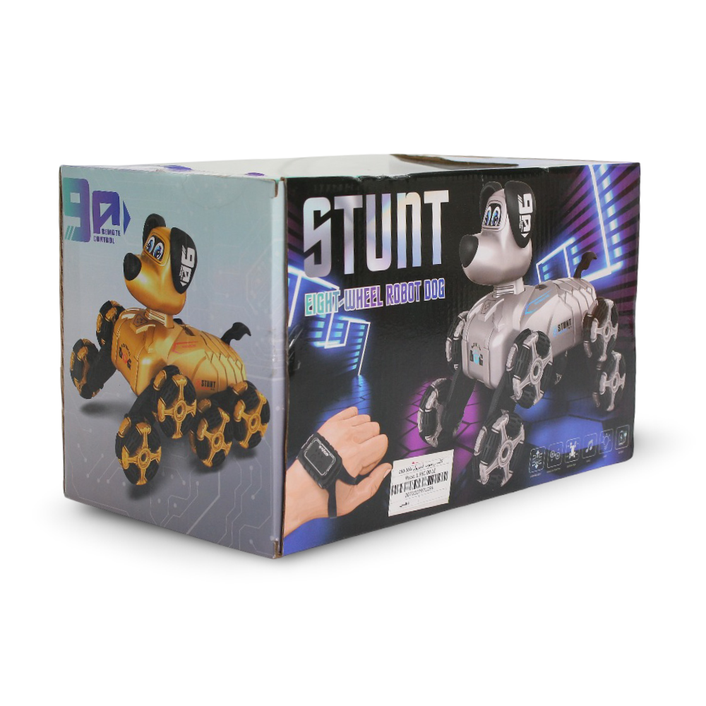 R/C Stunt Wheel Robot Dog - Gold