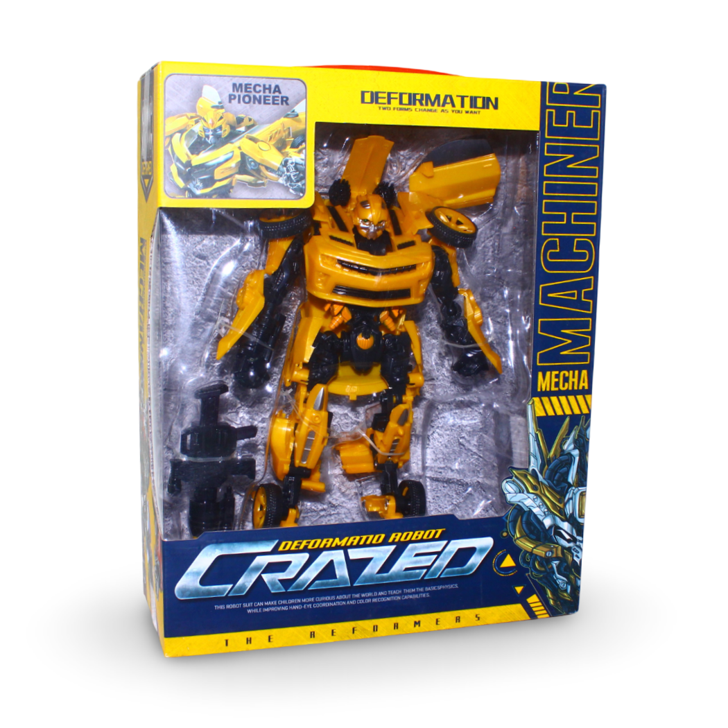 Crazed Deformation" 2-in-1 Transforming Robot Action Figure – Yellow