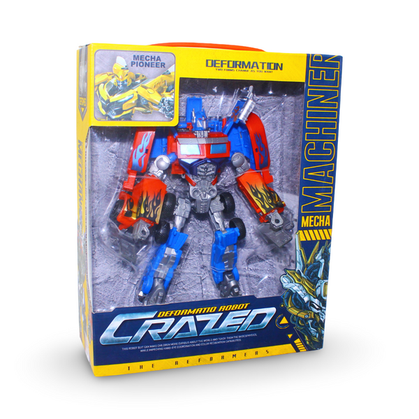 "Crazed Deformation" 2-in-1 Transforming Robot Action Figure – Red & Blue