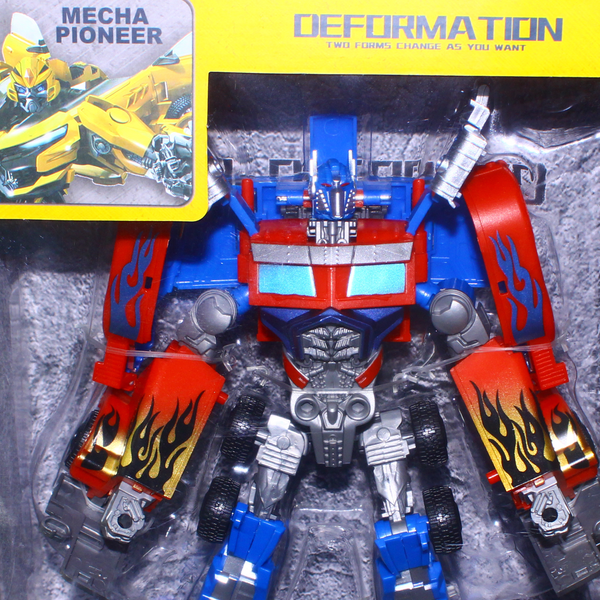 "Crazed Deformation" 2-in-1 Transforming Robot Action Figure – Red & Blue