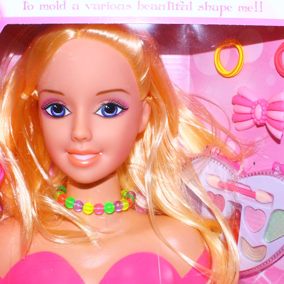 Super Mini Beautiful Hair Styling and Makeup Doll Head Set – Pink