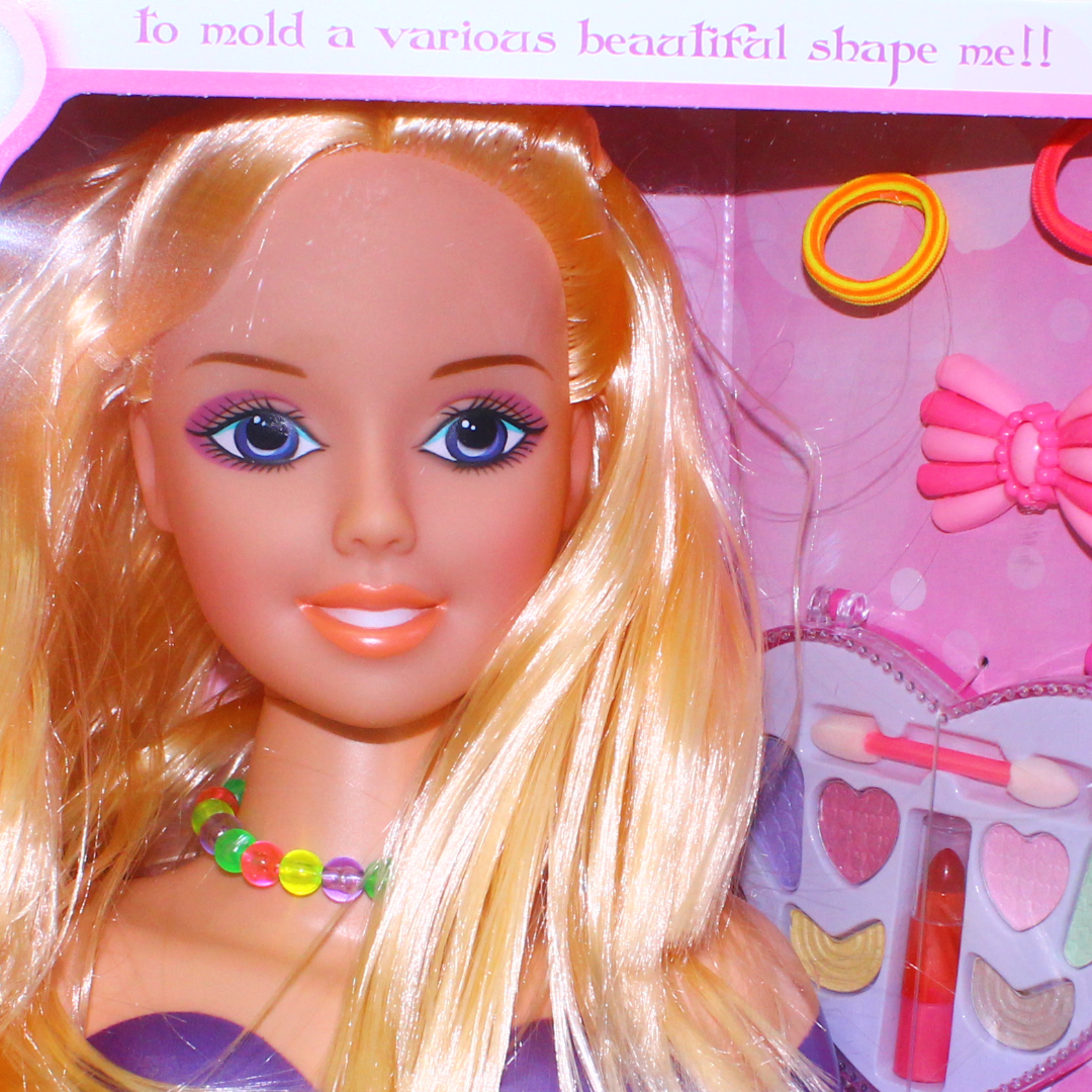 Super Mini Beautiful Hair Styling and Makeup Doll Head Set – Purple