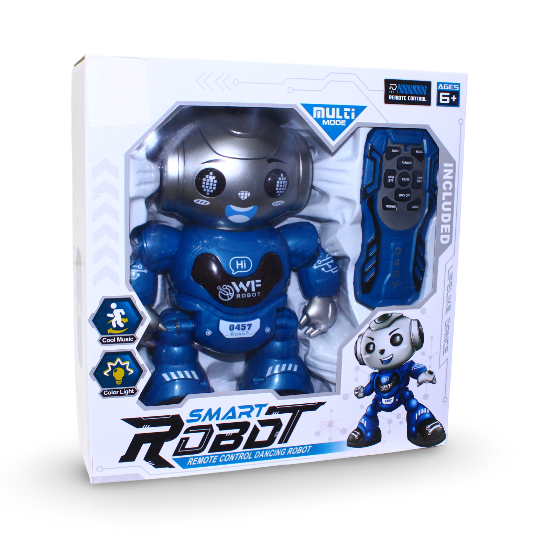 Smart Robot RC Dancing Toy – Blue & Silver