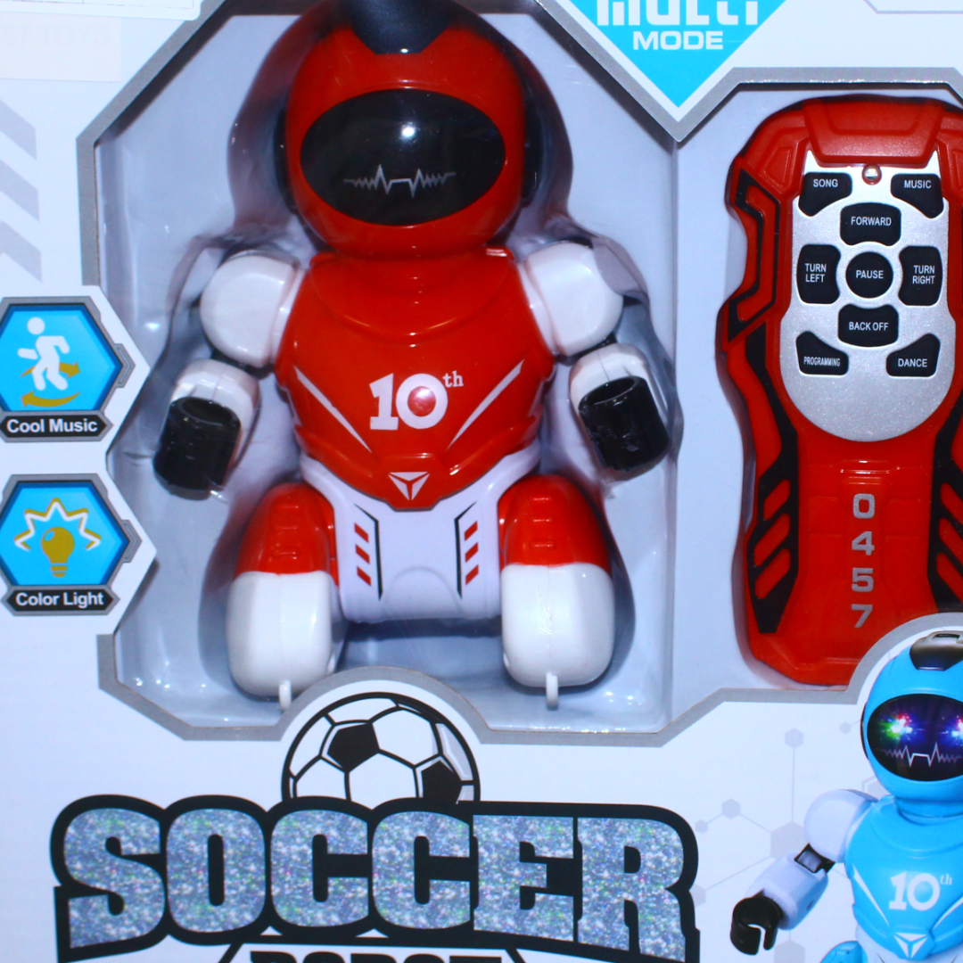 Remote Control Soccer Robot Toy with Music – Red