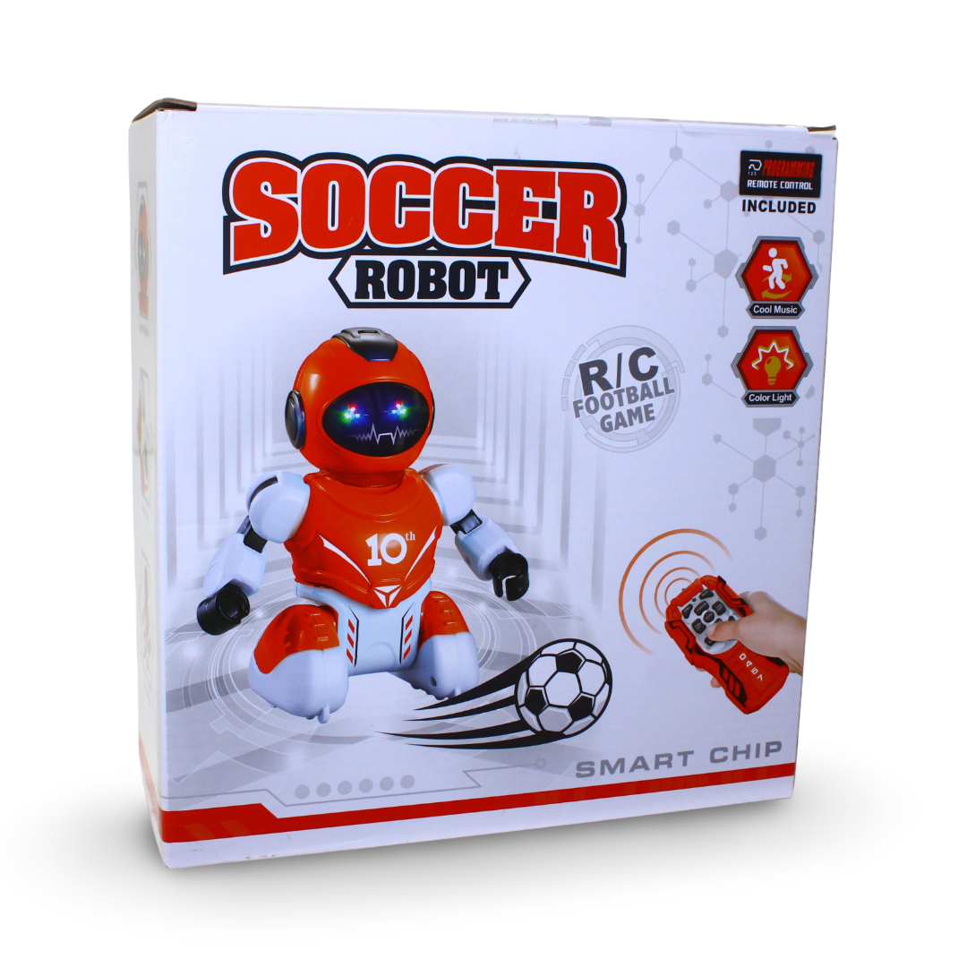 Remote Control Soccer Robot Toy with Music – Red