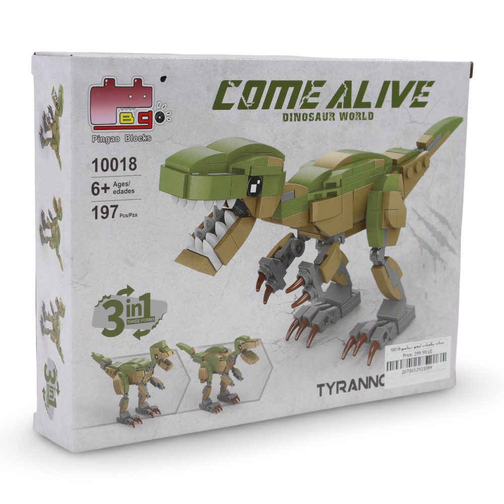 Come Alive Dinosaur World 4-in-1 Tyrannosaurus Building Block Set – 197 Pcs