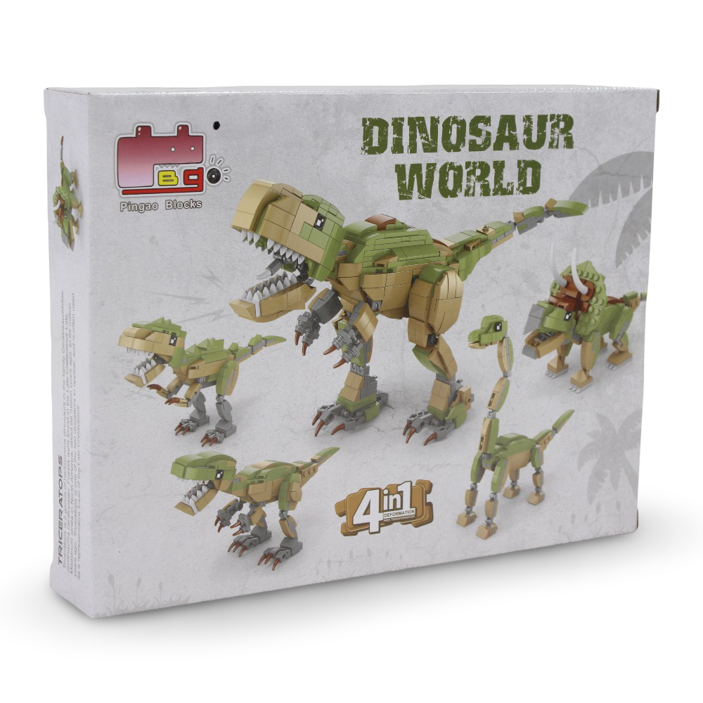 Come Alive Dinosaur World 4-in-1 Triceratops Building Block Set – 200 Pcs