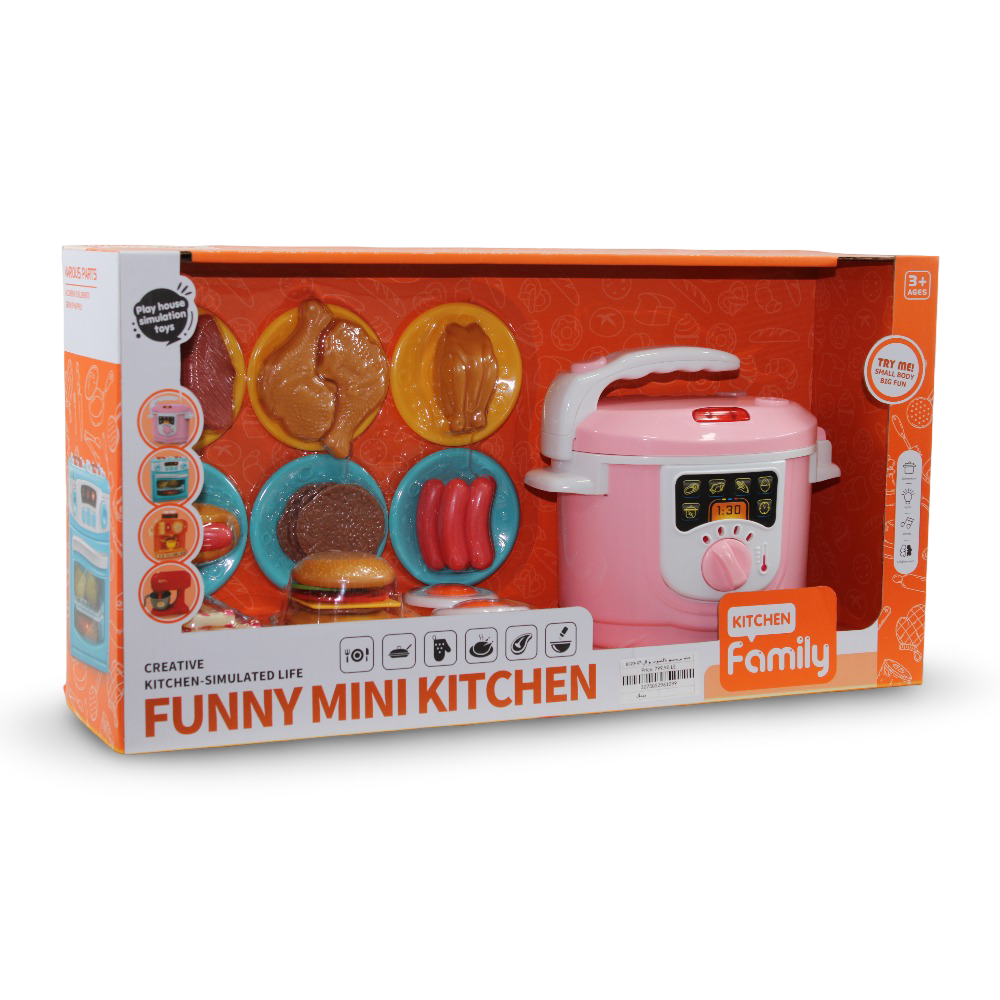 Funny Mini Kitchen – Pink Pressure Cooker with Light & Sound