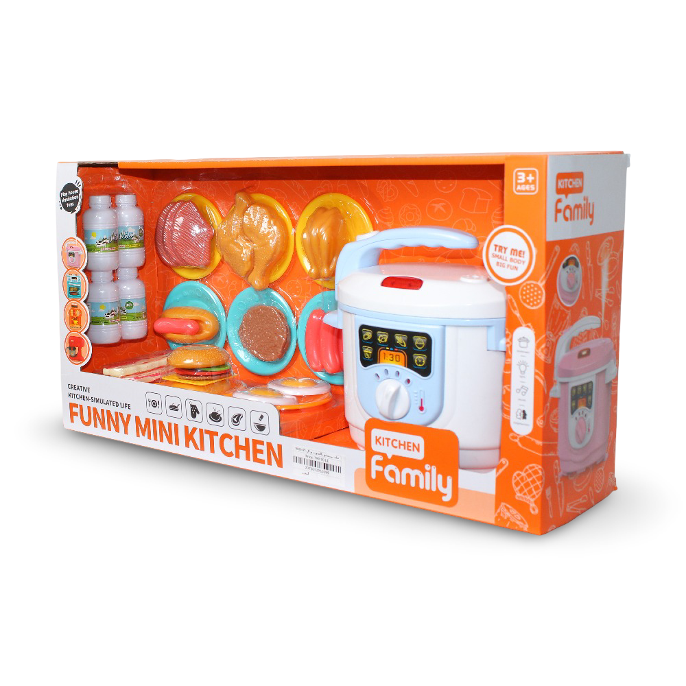 Funny Mini Kitchen – White/Blue Pressure Cooker with Light & Sound