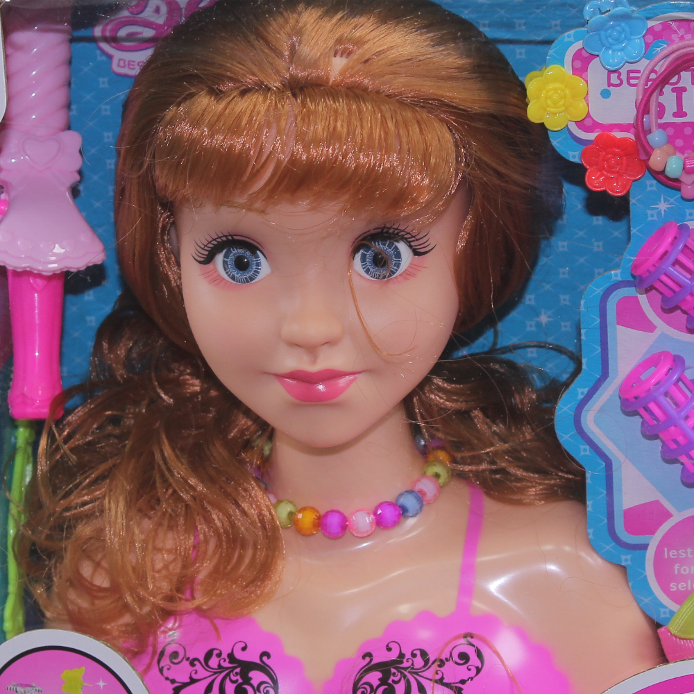 Doll Head with Accessories - Pink
