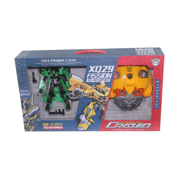 Die-Cast Transforming Robot Toy + Yellow Mask