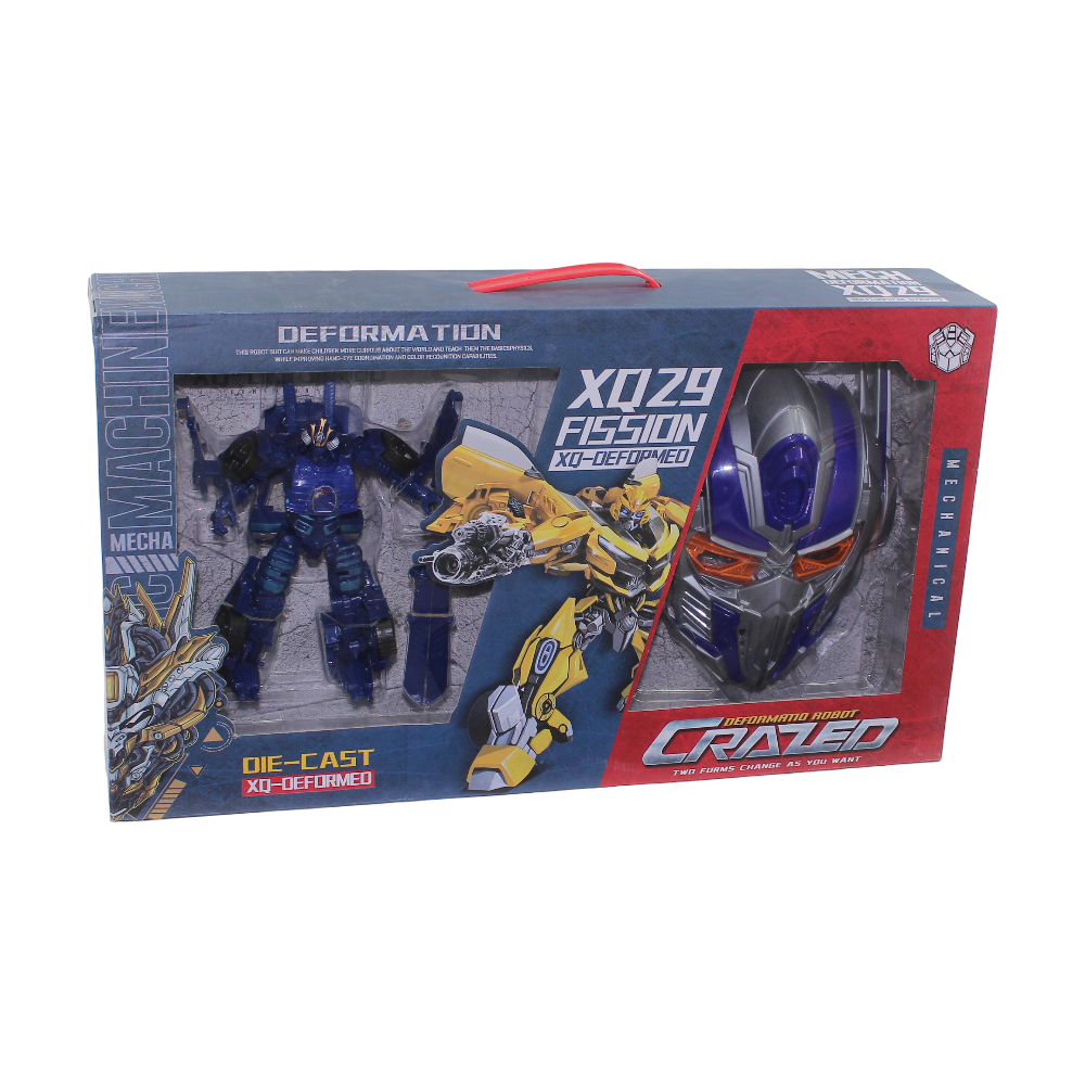 Die-Cast Transforming Robot Toy + Blue Mask