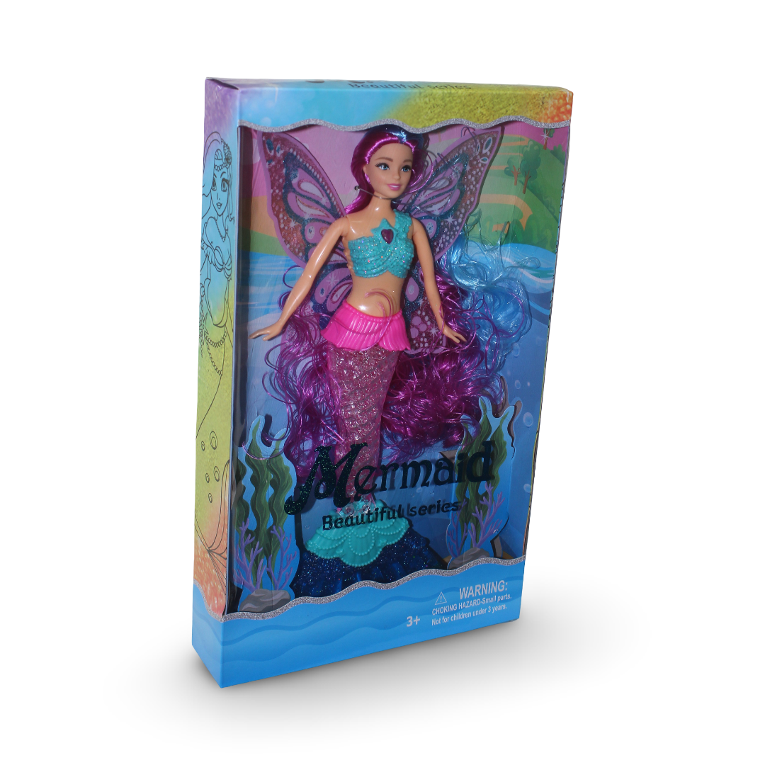 "Beautiful series" Mermaid Doll (Light & Sound) – Pink - Toys - For Baby