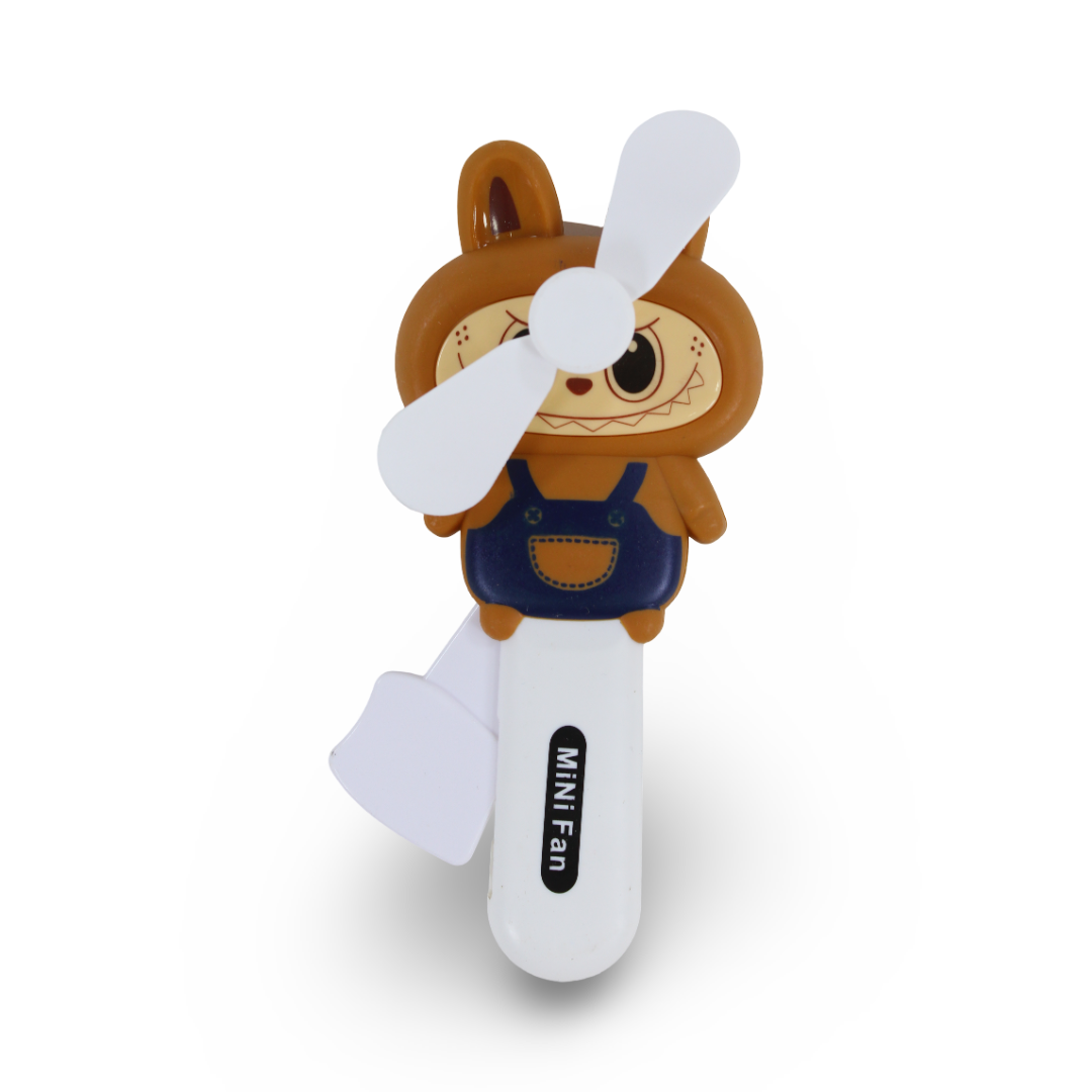 Handheld Labubu Mini Fan – Brown