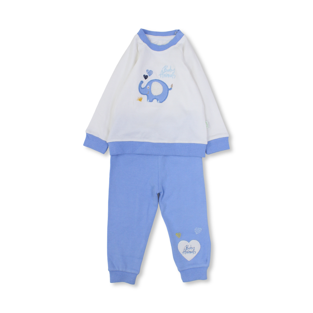 Baby Boys Cotton Pajama Set – Elephant Design