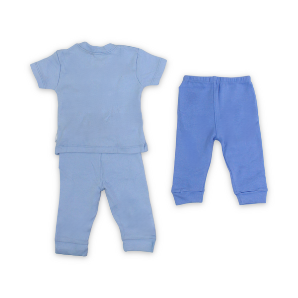 Baby Boys Cotton Pajama – Baby Blue (3 Pcs)