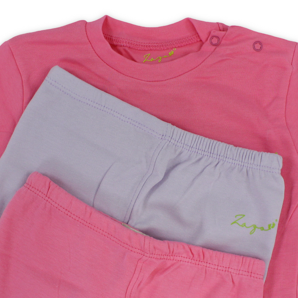 Baby Girls Cotton Pajama Pink – 3 Pcs