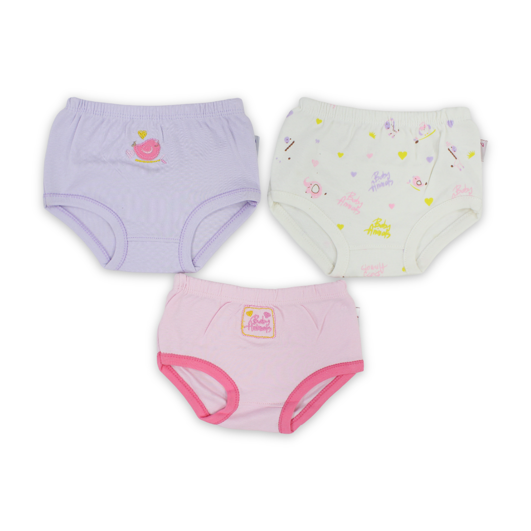Baby Girls Cotton Pantie – 3 Pcs - Clothing - Star Dream