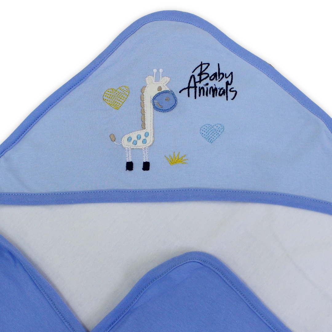 Cotton Baby Blanket – Giraffe Embroidery