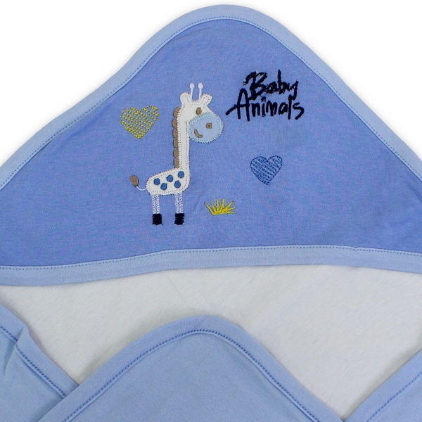 Cotton Baby Blanket – Giraffe Embroidery
