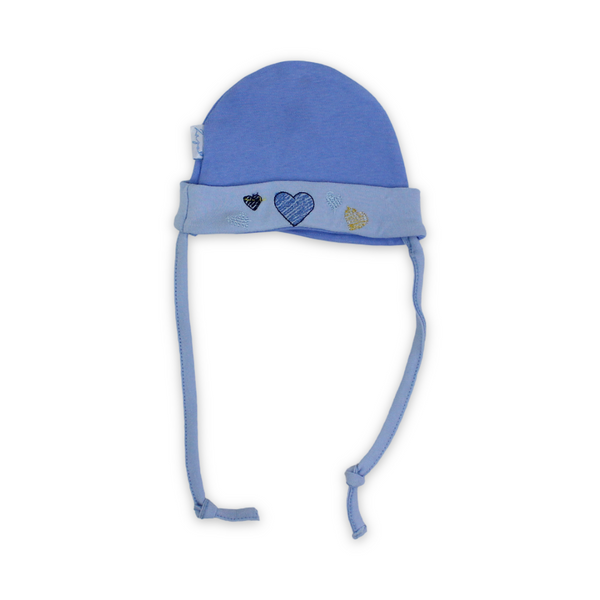 Baby Boys Cotton Beanie – Heart Embroidery