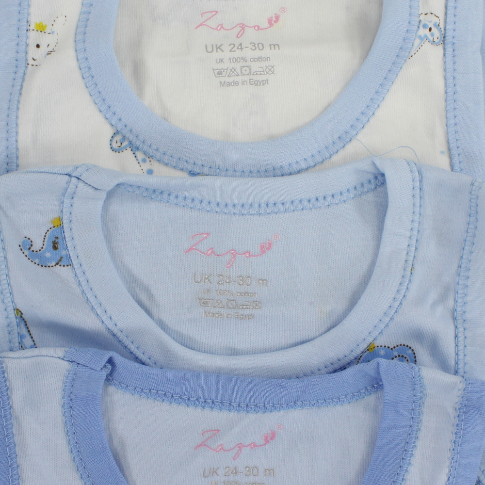 Baby Boys Cotton Underwear Bodysuit – Multicolor with Animal design (Pack of 3)