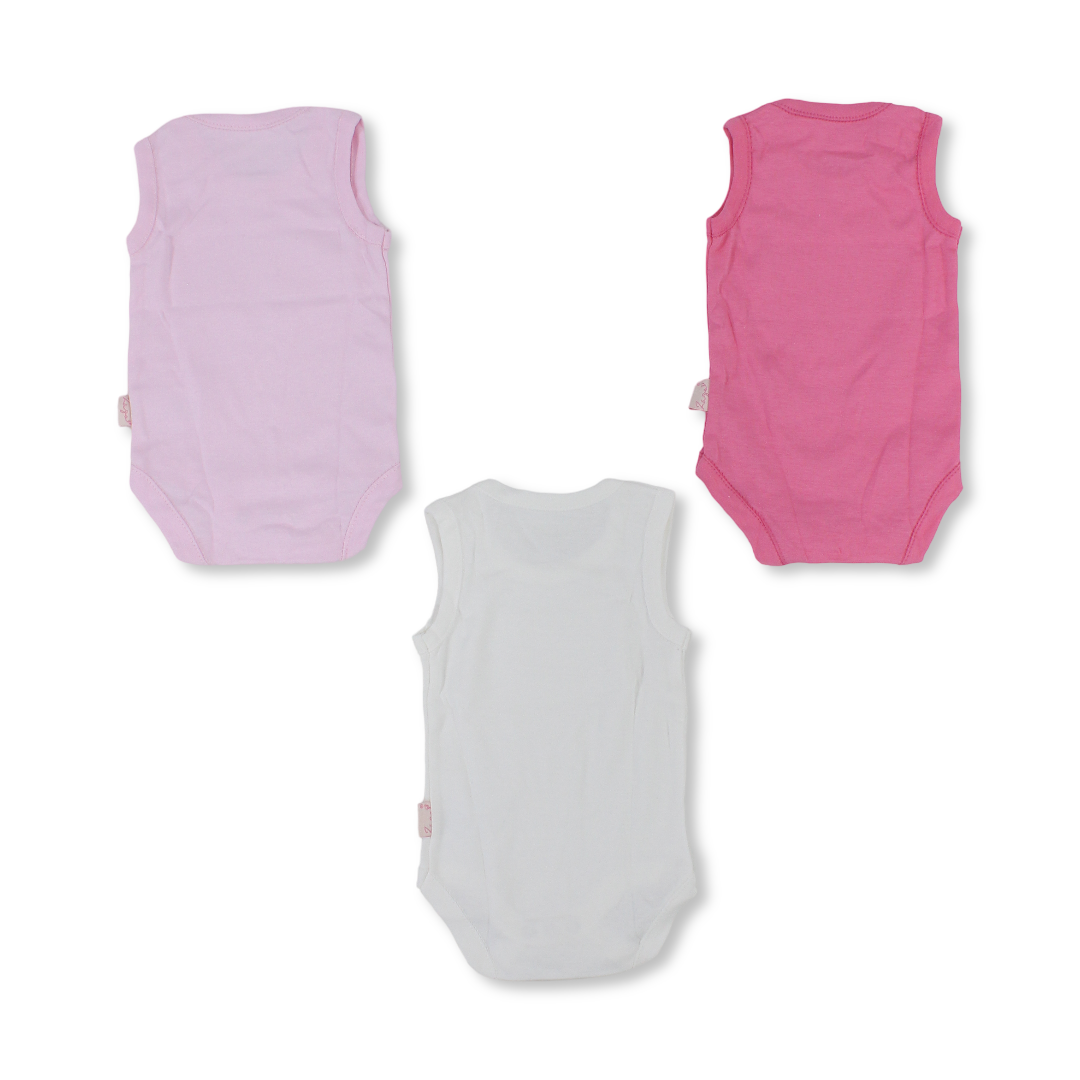 Baby Girls Cotton Bodysuit Multicolor – Pack Of 3
