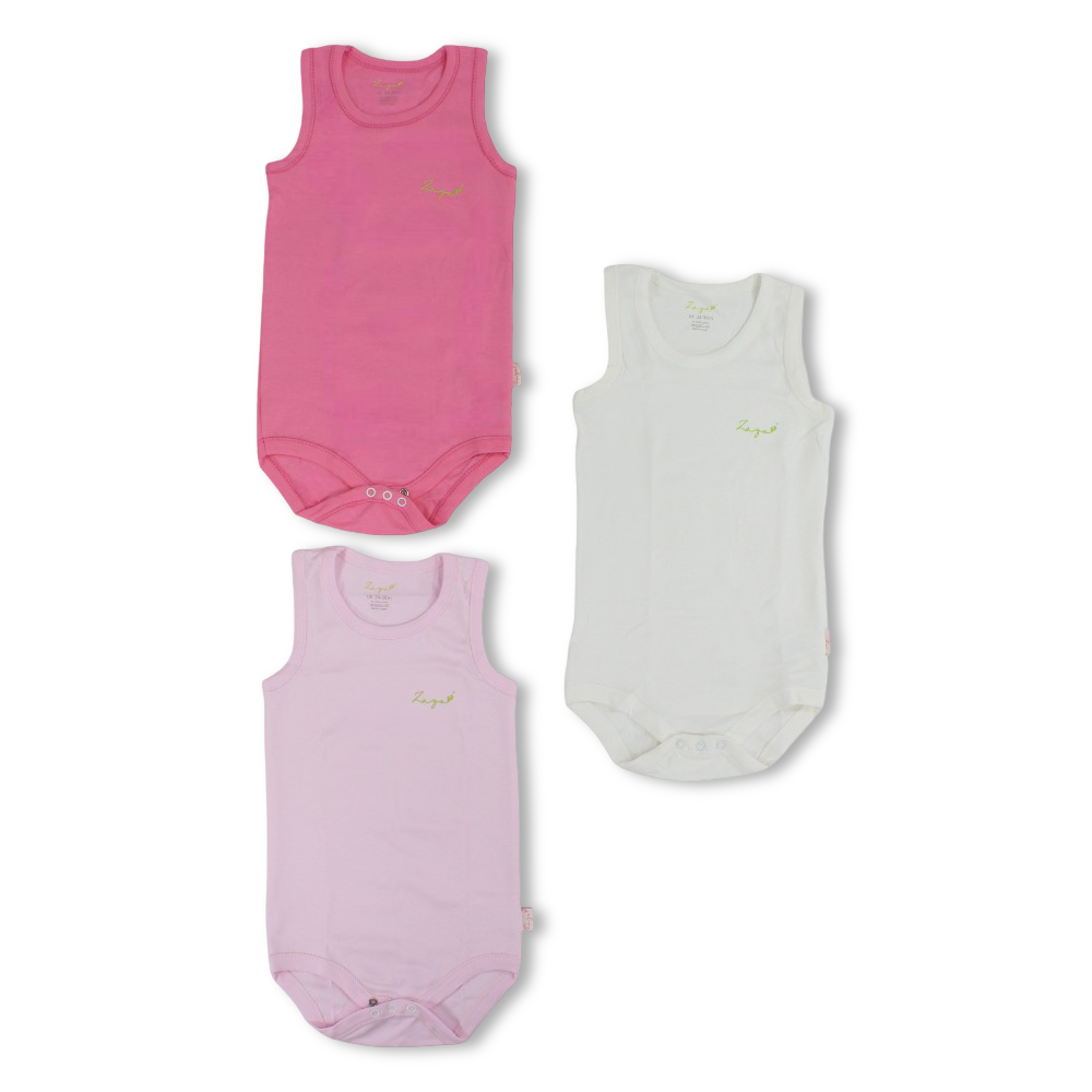 Baby Girls Cotton Bodysuit Multicolor – Pack Of 3