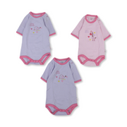 Baby Girls Cotton Short-Sleeved Underwear Bodysuit – Pack Of 3