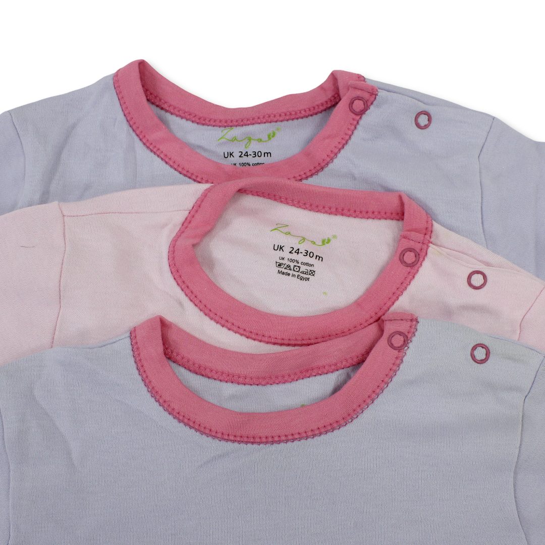 Baby Girls Cotton Short-Sleeved Underwear Bodysuit – Pack Of 3