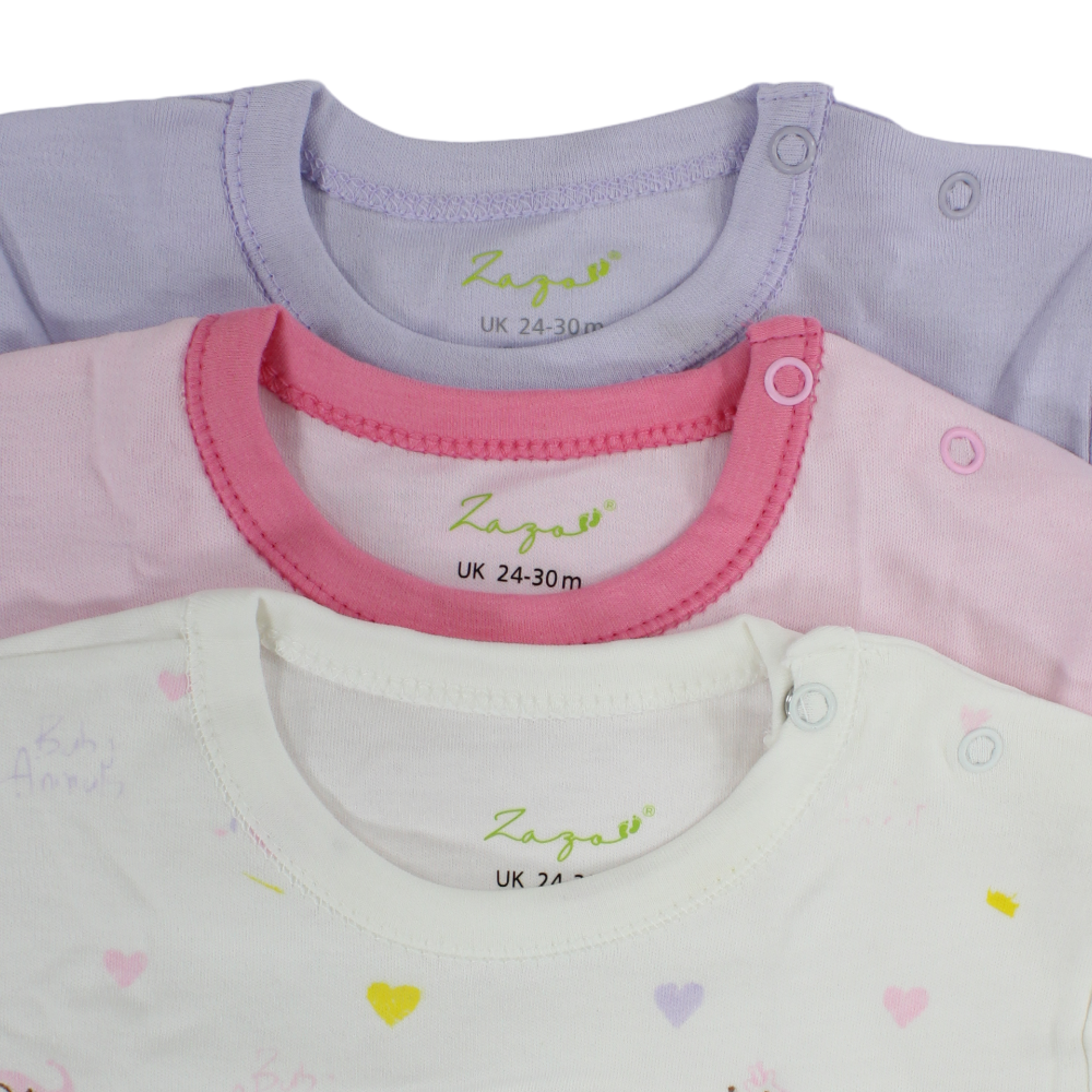 Baby Girls Cotton Short-Sleeved Underwear Bodysuit – Pack Of 3