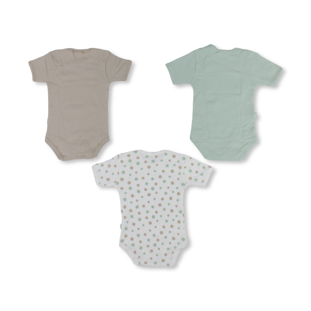 Unisex Baby Cotton Short-Sleeved Underwear Bodysuit – Pack Of 3