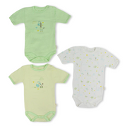 Unisex Baby Cotton Short-Sleeved Underwear Bodysuit – Pack Of 3
