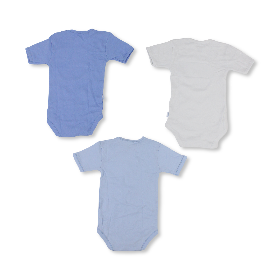 Baby Boys Cotton Short-Sleeved Underwear Bodysuit – Pack Of 3