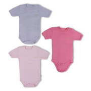 Baby Girls Cotton Short-Sleeved Bodysuit Multicolor – Pack Of 3