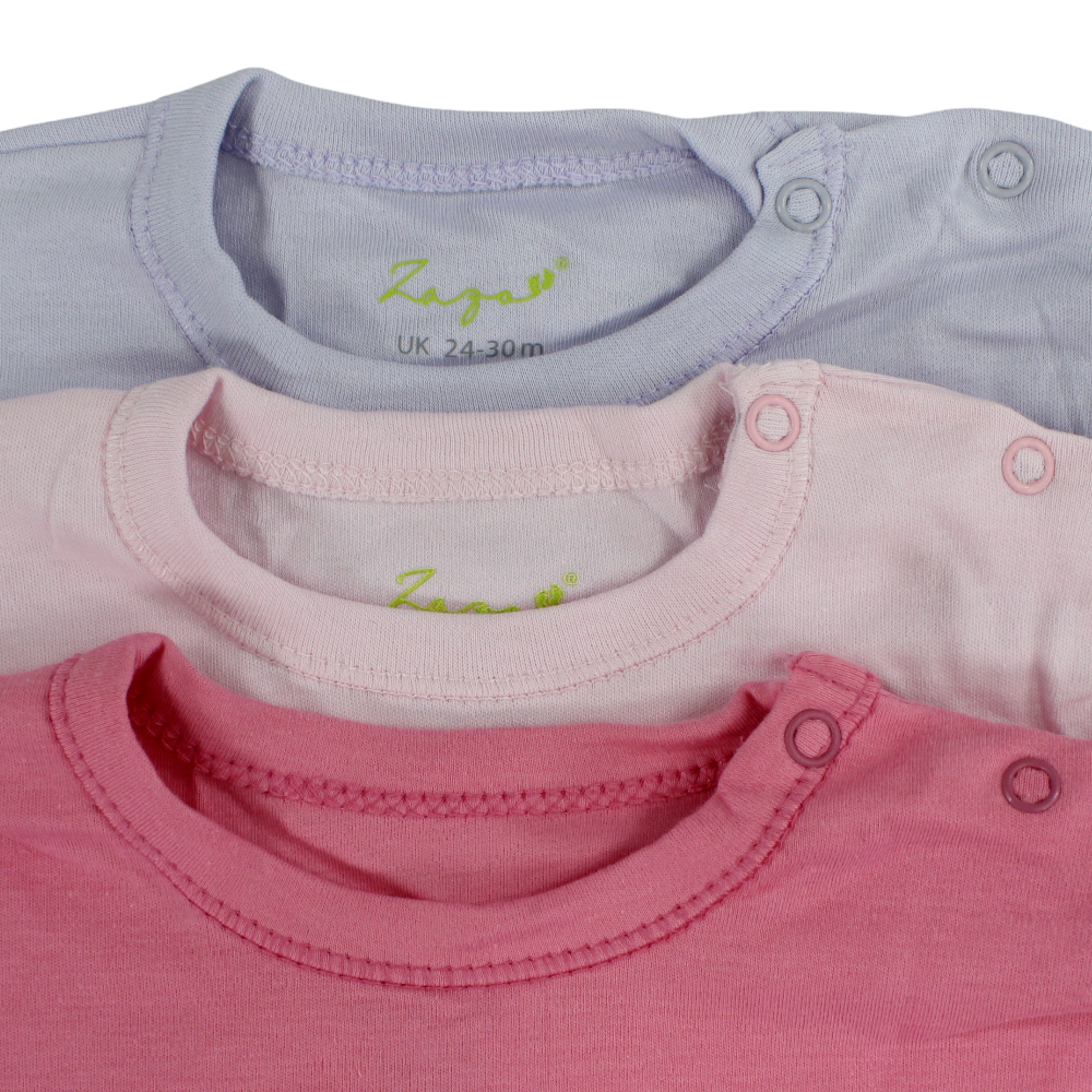 Baby Girls Cotton Short-Sleeved Bodysuit Multicolor – Pack Of 3