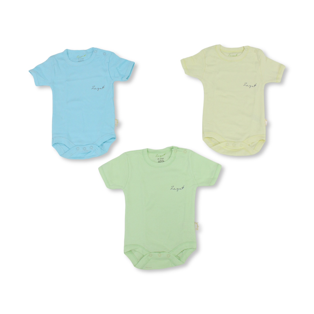 Unisex Baby Cotton Short-Sleeved Underwear Bodysuit – Pack Of 3