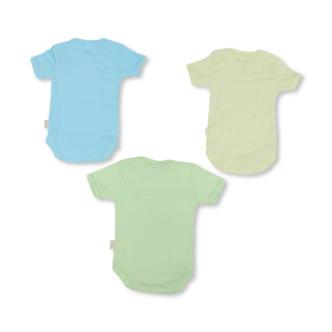 Unisex Baby Cotton Short-Sleeved Underwear Bodysuit – Pack Of 3