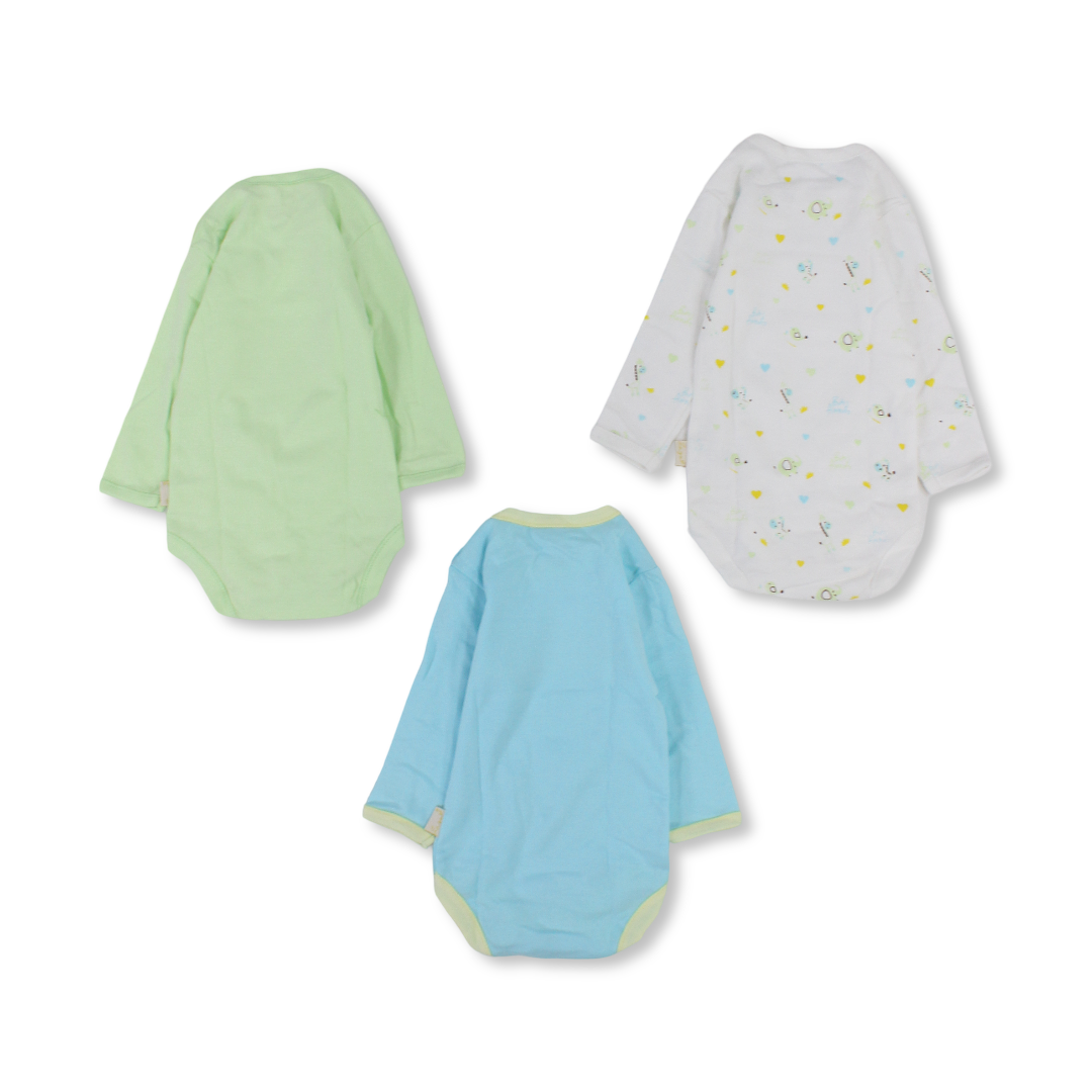 Unisex Baby Cotton Long-Sleeved Underwear Bodysuit – Pack Of 3