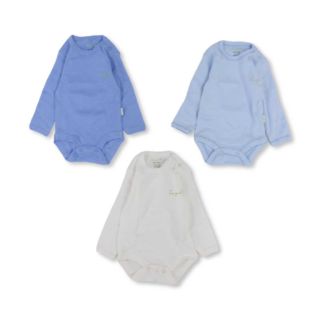 Baby Boys Cotton Long-Sleeved Underwear Bodysuit – Pack Of 3