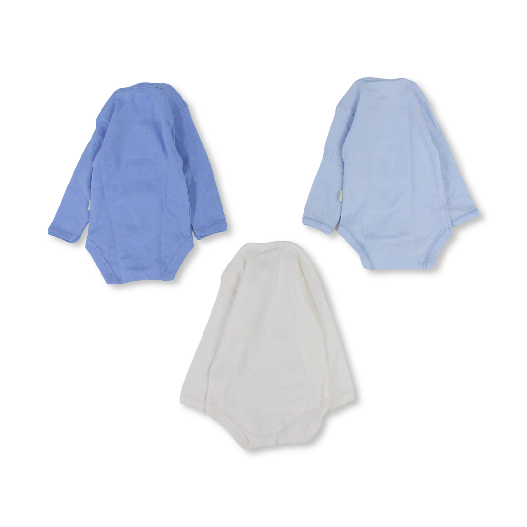 Baby Boys Cotton Long-Sleeved Underwear Bodysuit – Pack Of 3