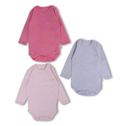 Baby Girls Cotton Long-Sleeved Underwear Bodysuit – Pack Of 3
