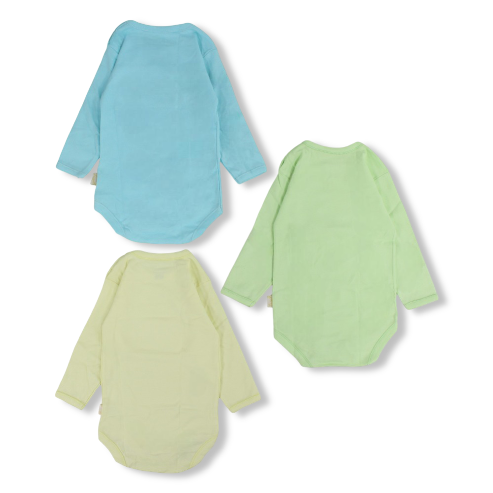 Unisex Baby Cotton Long-Sleeved Underwear Bodysuit – Pack Of 3