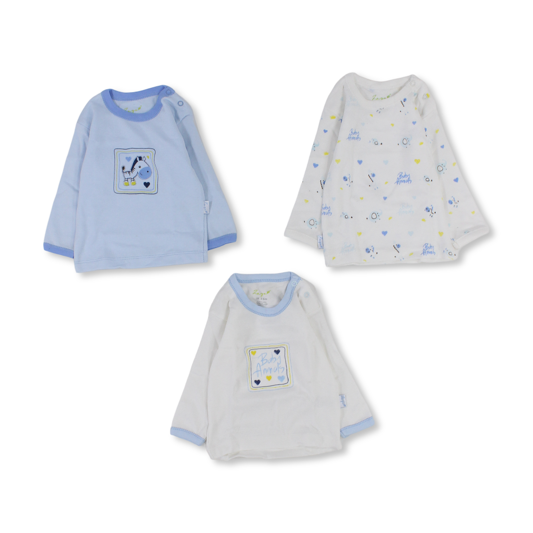 Baby Boys Cotton Long-Sleeved Undershirt – Pack Of 3