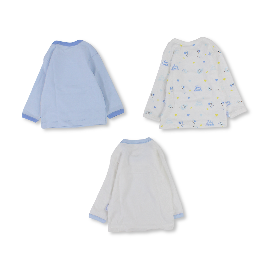 Baby Boys Cotton Long-Sleeved Undershirt – Pack Of 3