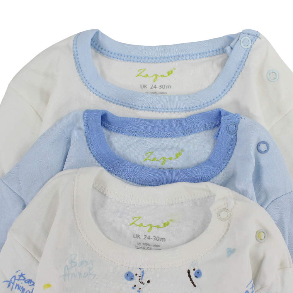 Baby Boys Cotton Long-Sleeved Undershirt – Pack Of 3