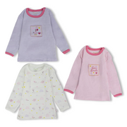 Baby Girls Cotton Long-Sleeved Undershirt – Pack Of 3